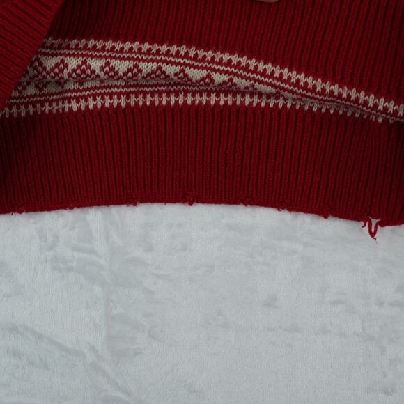 Merry Christmas V28 Ugly Knit Sweater Womens XXL Red Reindeer Snowflake Hoodie - Picture 7 of 8